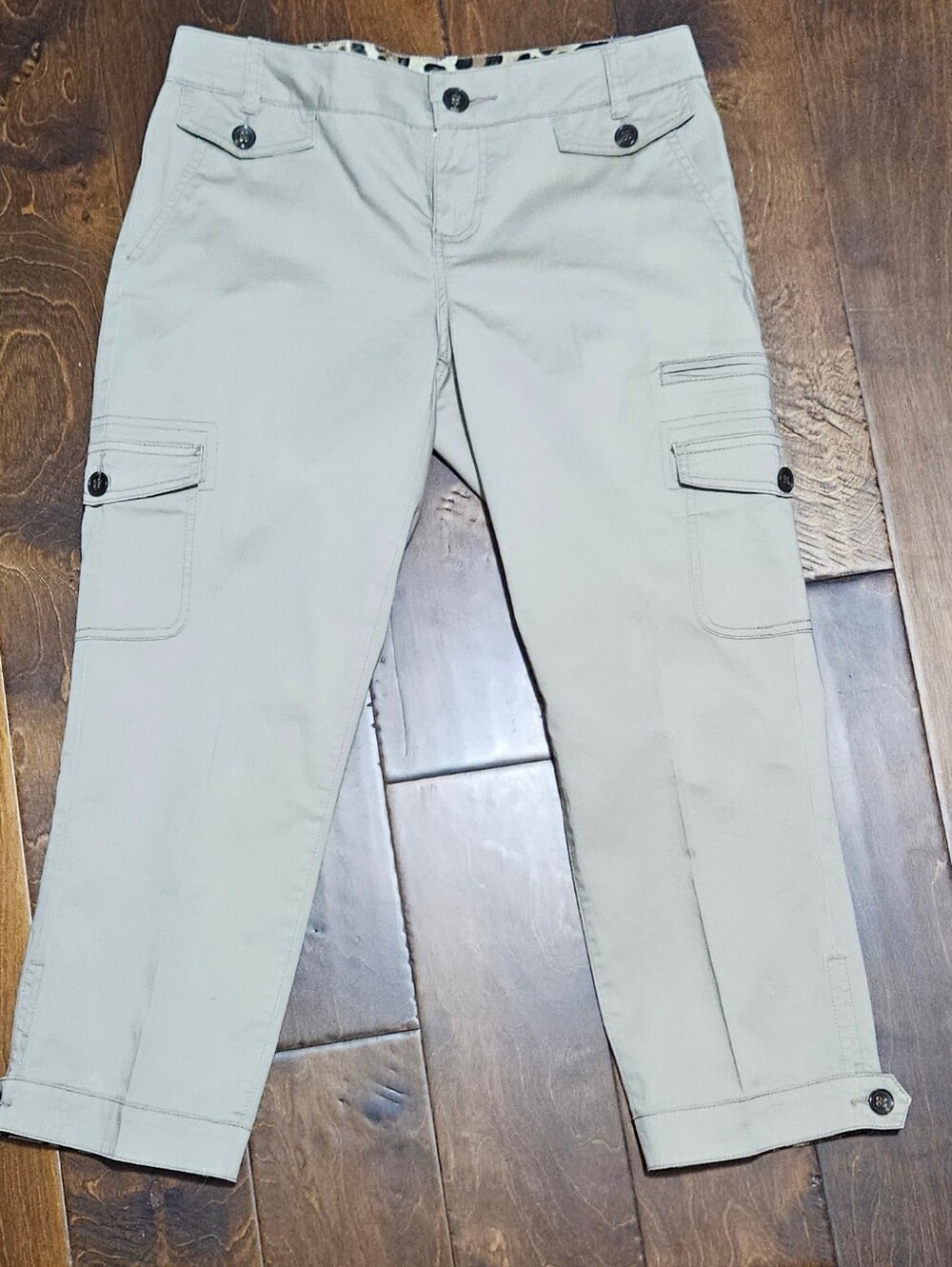 True Y2K Caché Low Rise Cotton Fitted Cargos Capri length Vintage 90s Clubbing 2